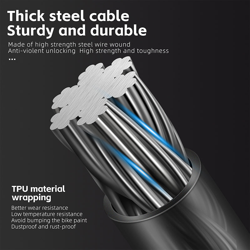 WEST BIKING YP0705099 1.2m Bicycle Lock Anti-freeze Steel Cable Anti-Theft Lock WEST BIKING YP0705099 1.2m Bicycle Lock Anti-freeze Steel Cable Anti-Theft Lock